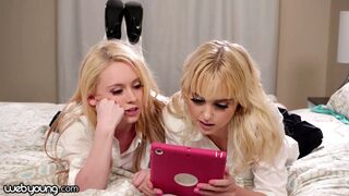 Chloe Cherry és egyetemista ribanca leszbi kísérletezésre adja fejét