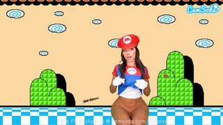 Sisi Rose hatalmas seggű cosplayje super mario makerben pina squirt órással
